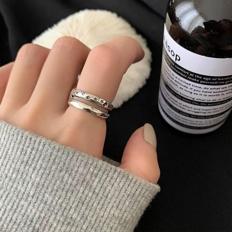Ziyang Six-Character Mantra Silver Ring Adjustable - Auspicious Traveling Ring