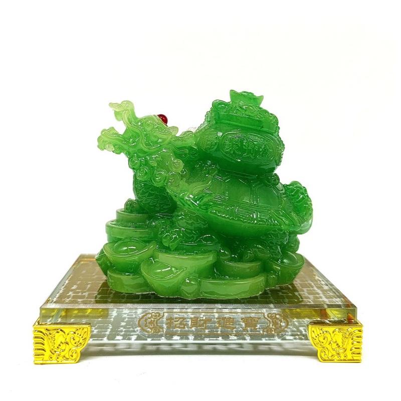 Ziyang fengshui lucky-charm jade Dragon Turtle with jade money coin Treasure Pot for home office lucky for business Ornaments Decor Gift