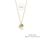 Ziyang Colorful Droplet Oil Elephant Necklace Simple Stainless Steel Pendant Necklace Collar Chain for Women with Unique Design