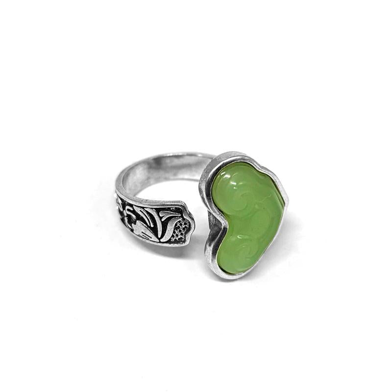 Ziyang Fengshui Lucky Charm Ruyi Ring Adjustable Size for Women Men Fashion Jewelry Accessories Elegant Design Unisex
