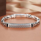 Ziyang Retro Thai Silver Peace Pattern Men's Bracelet Unique Trendy Gift Accessory with Intricate Design