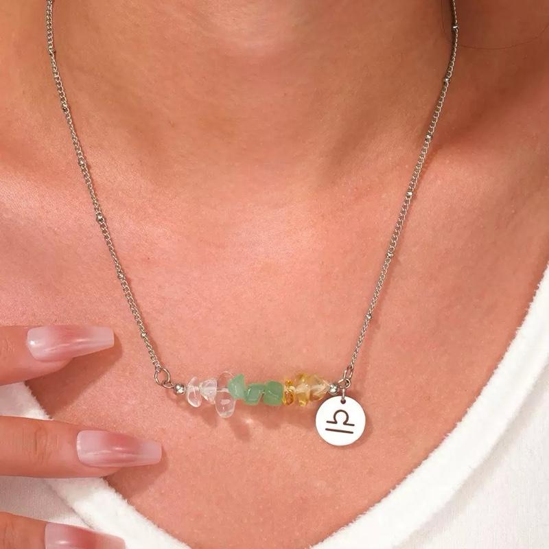Ziyang 12 Constellation Natural Stone Beads Lucky Necklace for Men and Women - Fashion Jewelry Gift