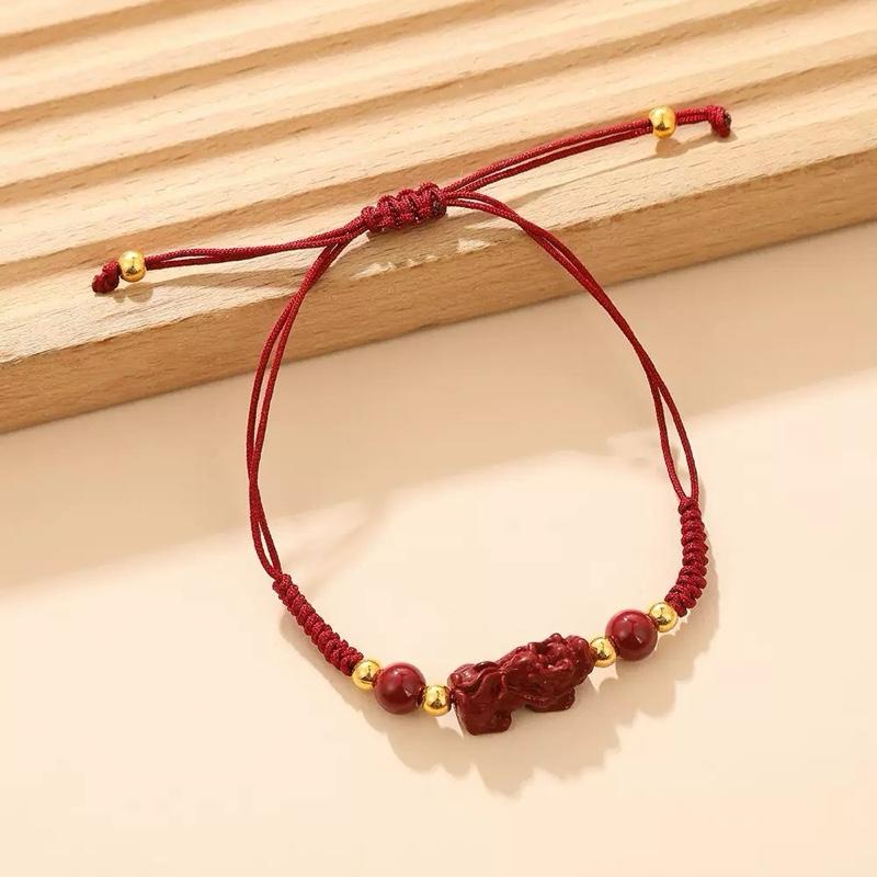 Ziyang Cinnabar Pixiu Bracelet Lucky Red String Bracelet Adjustable Bracelet For Women and Men jewelry