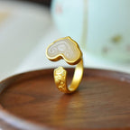 Ziyang Fengshui Lucky Charm Ruyi Ring Adjustable Size for Women Men Fashion Jewelry Accessories Elegant Design Unisex