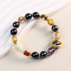 ZiyangIncense Ashes Pink Glaze Bracelet Nine-tailed Fox Love Bracelet Women's Lucky Gold Foil Bracelet